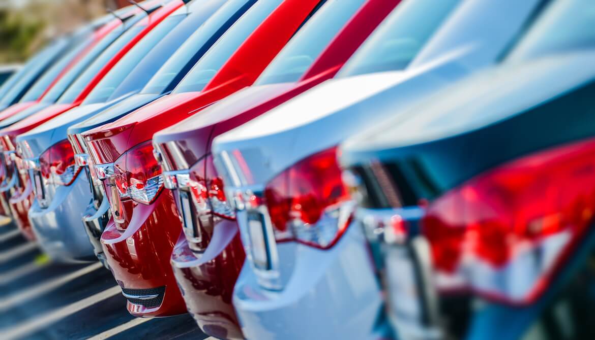 line of car tail lights