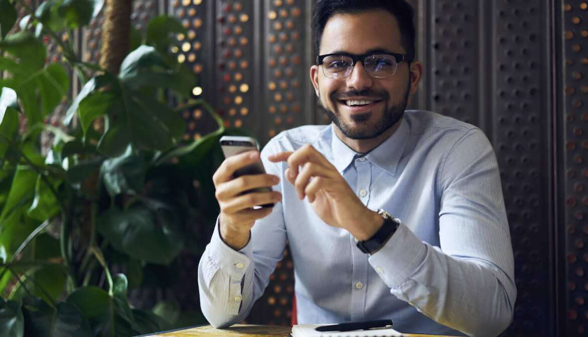 young business man with smartphone