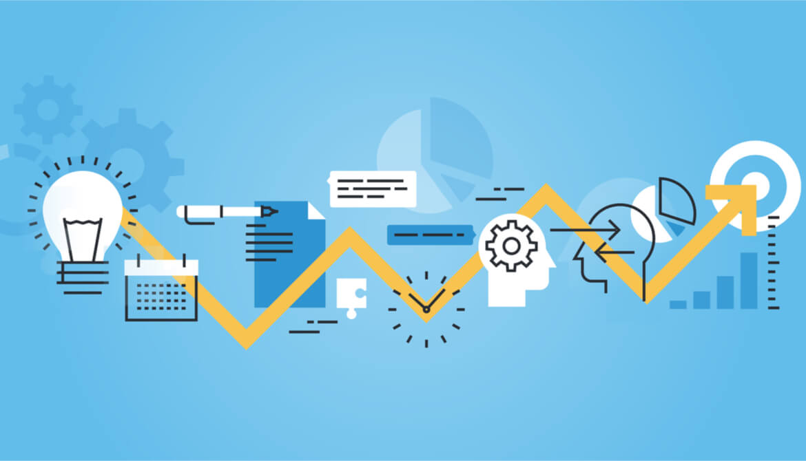 illustration shows different charts graphs and data inputs