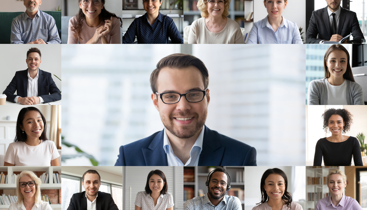 view of screen with diverse people