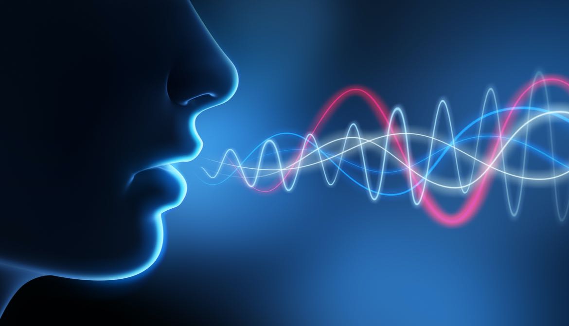 Speaking person with spectrogram