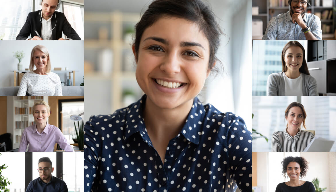 Indian woman engaged in remote meeting with colleague