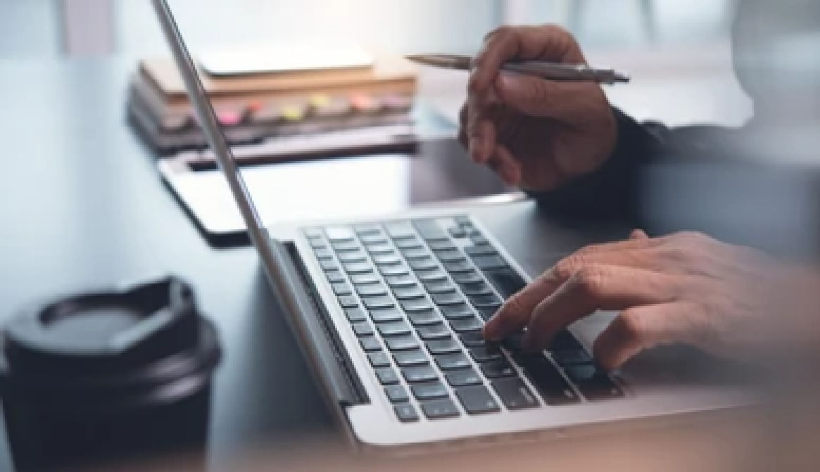 man using laptop