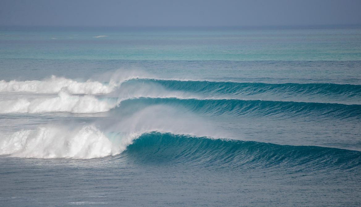 three ocean waves