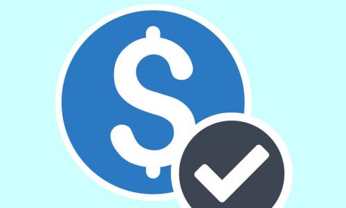 Dollar sign and check mark illustration