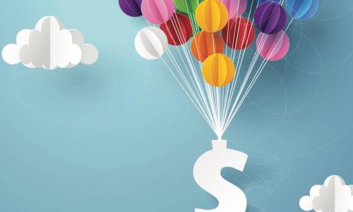 hot air balloons lift dollar sign