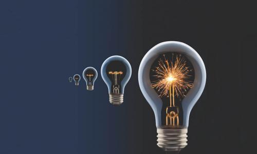 light bulbs on a dark background