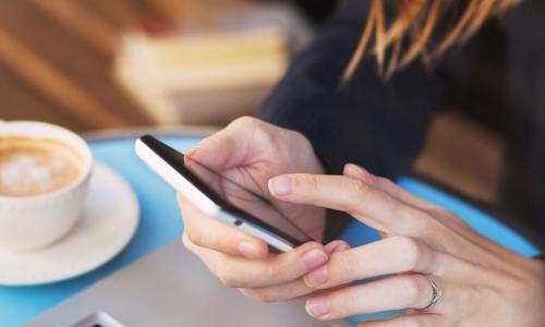 young woman using smart phone