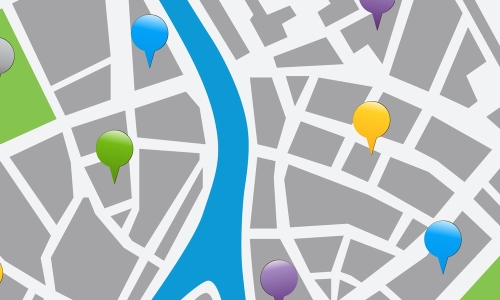 push pins in a map