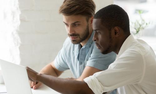 trainer working with employee