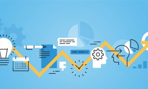 illustration shows different charts graphs and data inputs