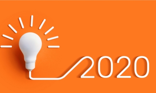 idea lightbulb connected to 2020