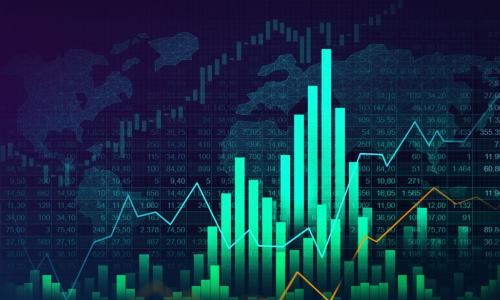 graphs of economic trends over a digital image of world map