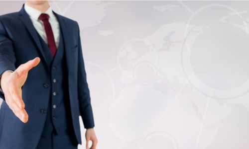 business man extending his hand