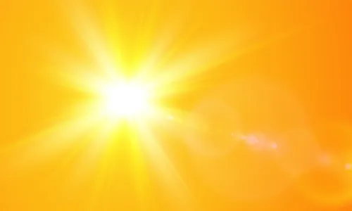 orange sun with lens flare