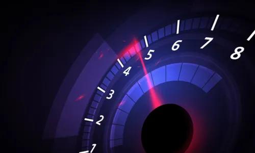 speedometer showing acceleration