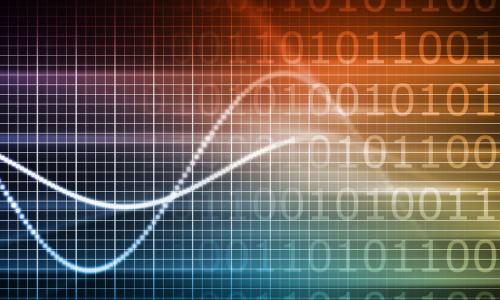 graphs and data on a technology background