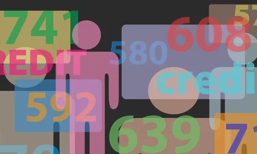 illustration of people and credit scores