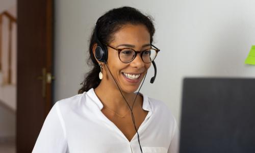 call center agent working from home