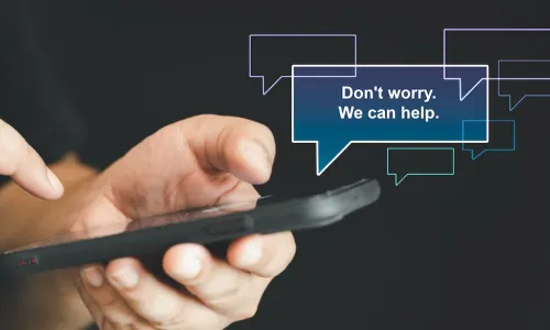 text message offering help to borrower