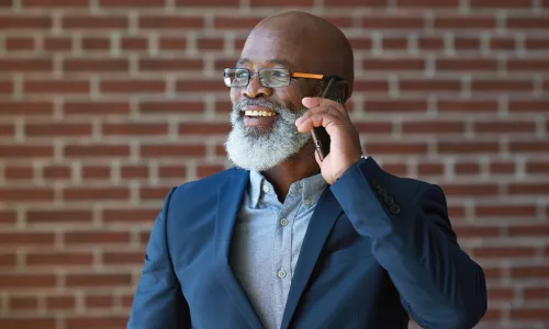 business man speaking on cell phone