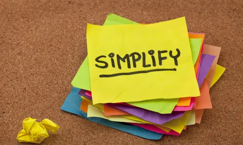 Post-it Notes with Simplify written on it