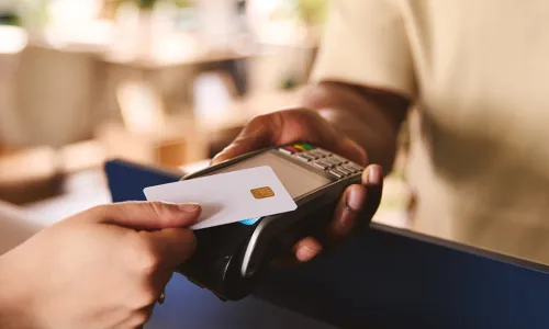 paying with credit card chip reader